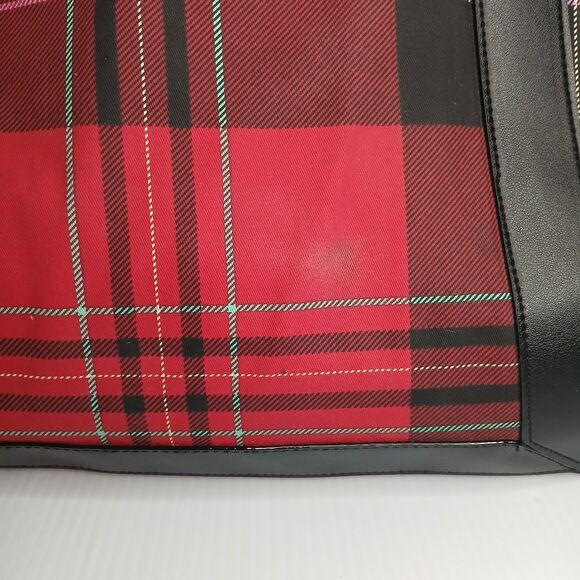 Victoria's Secret Tote Bag Limited Edition 2020 Red Plaid 18 x 12" Cotton - Picture 6 of 10